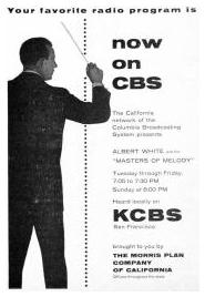 KCBS Masters of Melody print ad (April 1956)