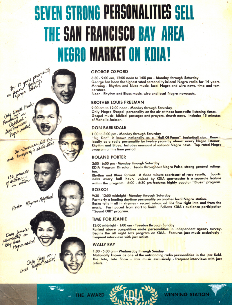 KDIA Promo Sheet Circa 1962 (Image)