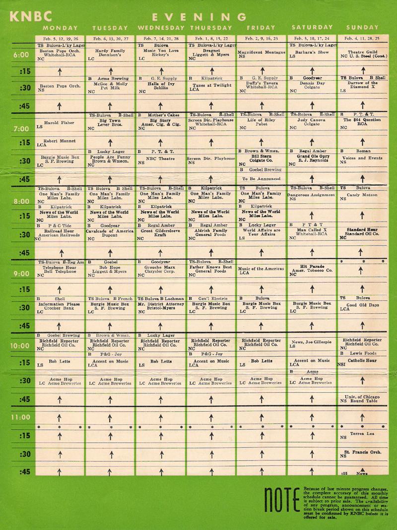 KNBC Program Schedule (Image)