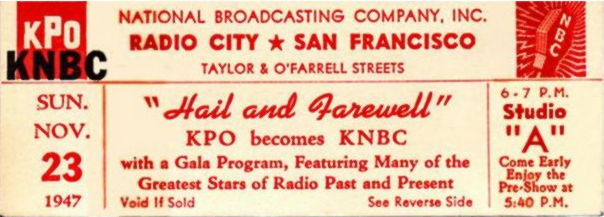 KPO-KNBC Hail and Farewell Ticket (Image)