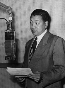 Tommy Tong at KSAN microphone