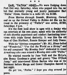 Dwight Newton column San Francisco Examiner February 8, 1956
