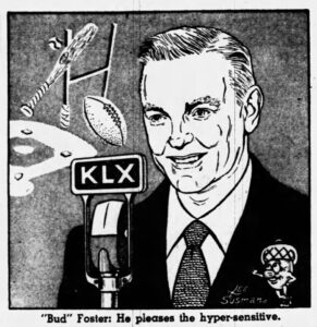 Bud Foster caricature Oakland Tribune 1955