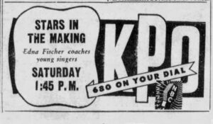 Edna Fischer "Stars in the Making" ad, San Francisco Examiner 1946