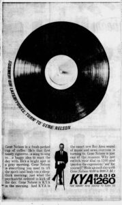 Gene Nelson KYA San Francisco Examiner ad 1962