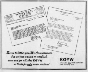 KGYW Newspaper ad October 1950