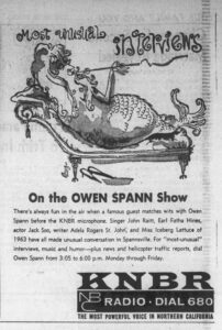 Owen Spann Show KNBR ad Oakland Tribune April 1963