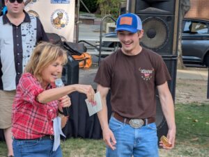 Lissa Kreisler and Owen Buchser, winner of KEEN Karaoke contest