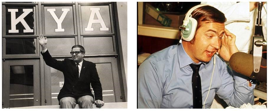 Chris Edwards at KYA Radio in San Francisco (two photos)