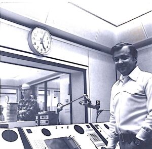 KCBS VP/GM Neil Derrough moments before switch from Palace Hotel to Embarcadero Center, April 1, 1971.