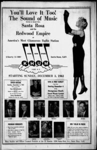 KHUM advertisement Santa Rosa Press-Democrat March 12, 1961