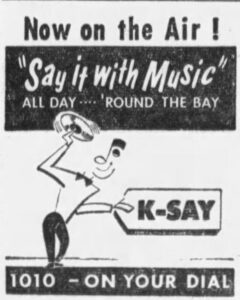 KSAY ad San Francisco Examiner September 16, 1957