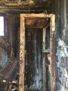 KRCB transmitter rack after Kincade Fire