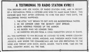 KRVE ad The Press Democrat June 1962