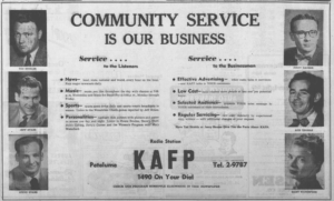 KAFP ad Petaluma Argus-Courier April 1954