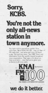 KNAI Oakland Tribune ad November 1975