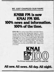 KNAI ad San Francisco Examiner August 1975