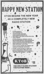 KTOB ad Petaluma Argus-Courier January 2, 1985