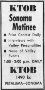 KTOB ad The Press Democrat April 1962