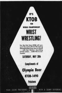 KTOB wrist wrestling ad The Press Democrat 1972