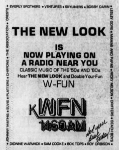 KWFN ad The Press Democrat September 1986