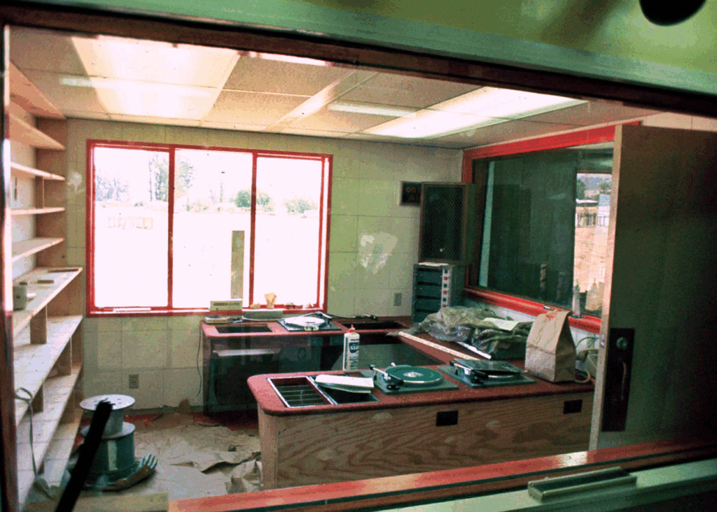 Construction of KVRE-FM studios