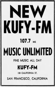 KUFY ad San Francisco Examiner August 1963