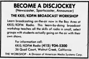 KDFM ad Contra Costa Times August 1976