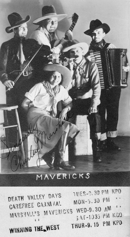 Marshall's Mavericks publicity postcard c. 1934