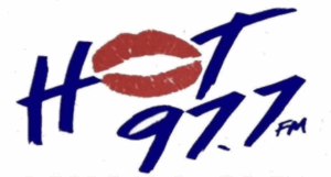 KHQT Hot 97.7 logo circa 1990