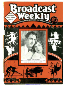 Cecil and Sally on cover of "Broadcast Weekly" December 28 1930