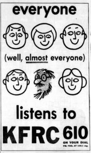 KFRC ad San Francisco Examiner March 1961