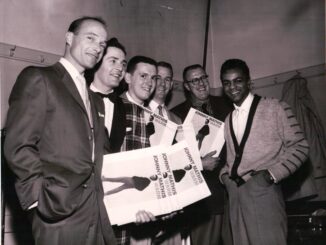 Johnny Mathis with KOBY air staff