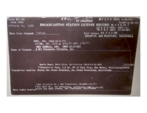 FCC History Card showing KQUP call letters