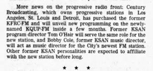 Joel Selvin item San Francisco Chronicle April 10, 1977