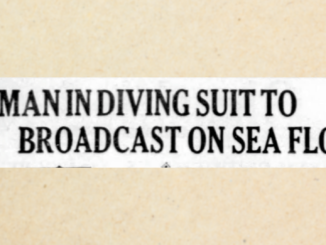 Headline: Woman In Diving Suit To Broadcast On Sea Floor
