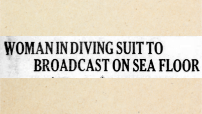 Headline: Woman In Diving Suit To Broadcast On Sea Floor