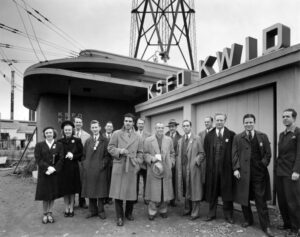 KSFO transmitter site circa 1942 with staff and guests