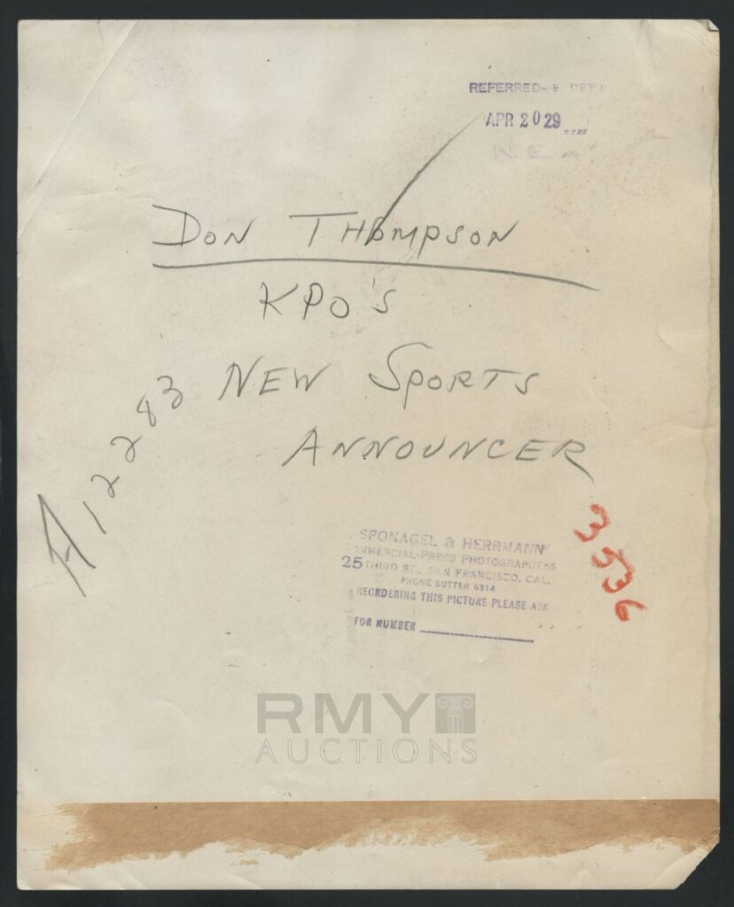 Reverse of Don Thompson photo