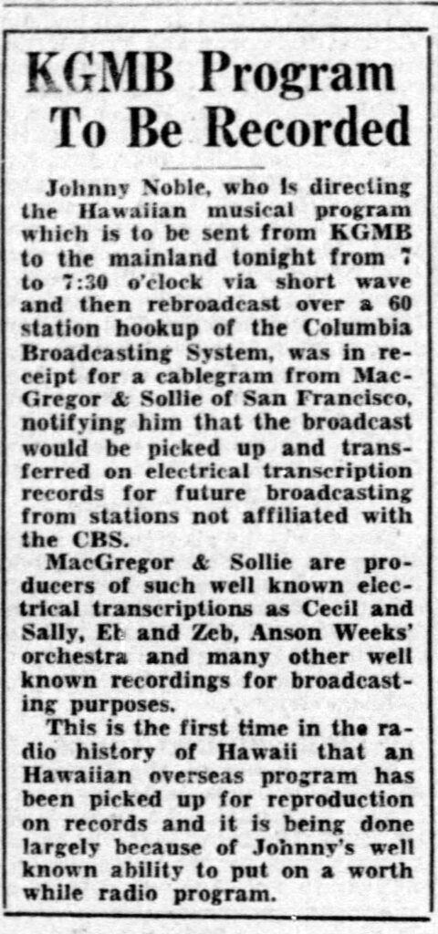 Honolulu Star-Bulletin  November 12, 1932